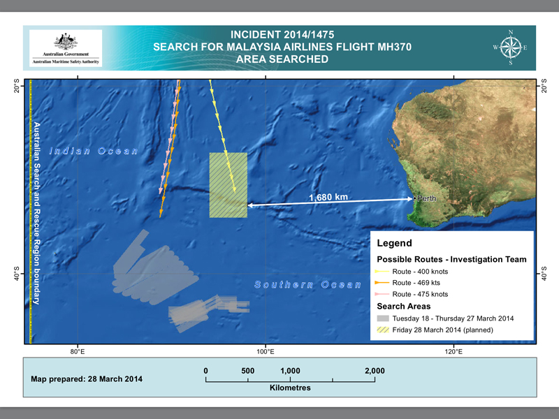 點擊查看大圖。 原澳方最初公開的搜索區域圖。