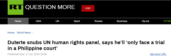 “今日俄羅斯”網站截圖